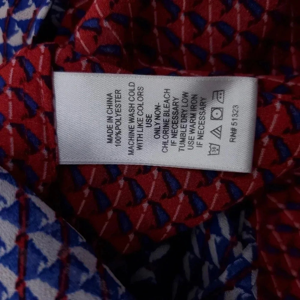 1. State Blue/ Red GeoSheer Printed Blouse size S - Picture 8 of 8